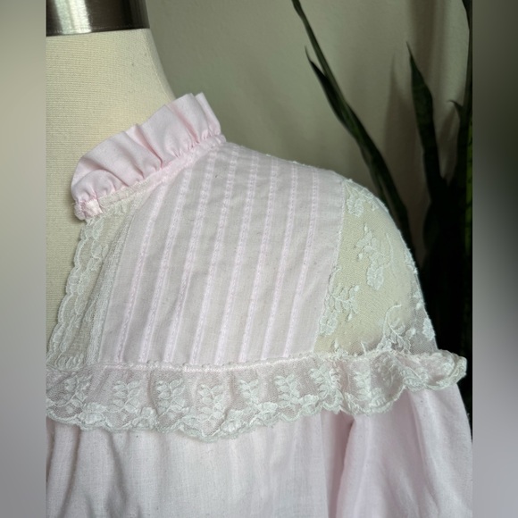 Vintage Floral Ruffle Blouse Romantic Cottagecore Statement Top Praire Medium - Picture 9 of 11